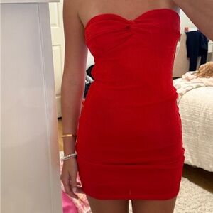 Princess Polly Red Strapless Dress